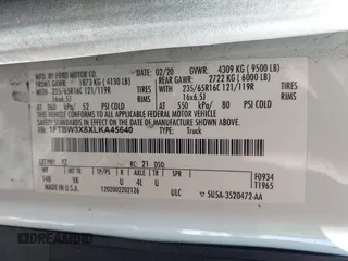 2020 Ford Transit Cargo with VIN 1FTBW3X8XLKA45640, listed as a IAAI auction lot 41362869 with 244,576 mi miles and . Bid and sale history available at DreamBid. Image 9.