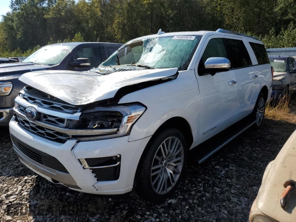 2023 Ford Expedition Max Platinum с VIN 1FMJK1M87PEA00560, выставлен на аукционе Copart как лот 74485924 с пробегом 24 456 миль миль и Списание • Salvage title. История ставок и продаж доступна на DreamBid. Изображение 1.