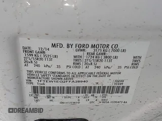 2015 Ford F-150 XLT with VIN 1FTEW1EG2FFA28940, listed as a IAAI auction lot 41902448 with 138,221 mi miles and . Bid and sale history available at DreamBid. Image 9.