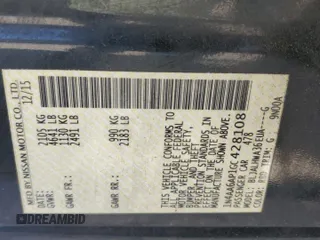 2016 Nissan Maxima SR with VIN 1N4AA6AP1GC428108, listed as a Copart auction lot 57221335 with 90,473 mi miles and Salvage title. Bid and sale history available at DreamBid. Image 13.