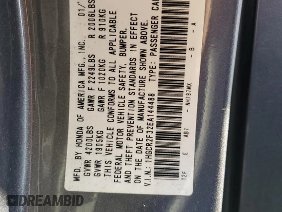 2014 Honda Accord LX with VIN 1HGCR2F32EA144488, listed as a Copart auction lot 47341205 with 138,805 mi miles and Salvage Title. Bid and sale history available at carsss.com. Image 13.