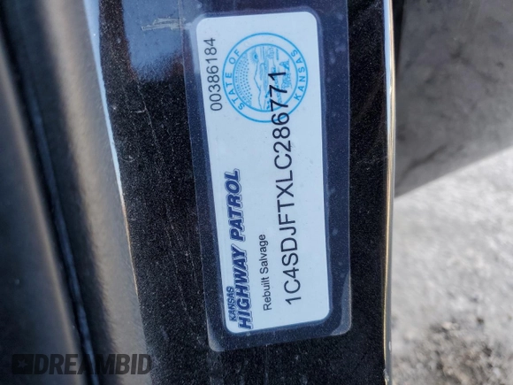 2020 Dodge Durango Pursuit with VIN 1C4SDJFTXLC286771, listed as a Copart auction lot 44271935 with Not provided miles and Salvage title. Bid and sale history available at DreamBid. Image 15.
