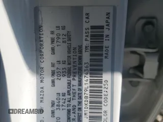 2020 Mazda CX-3 Sport with VIN JM1DKDB79L1474363, listed as a Copart auction lot 74983574 with 56,737 mi miles and Salvage Title. Bid and sale history available at carsss.com. Image 14.