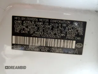 2014 Lexus IS 350 with VIN JTHCE1D27E5000781, listed as a Copart auction lot 58749235 with 133,621 mi miles and Salvage title. Bid and sale history available at DreamBid. Image 12.