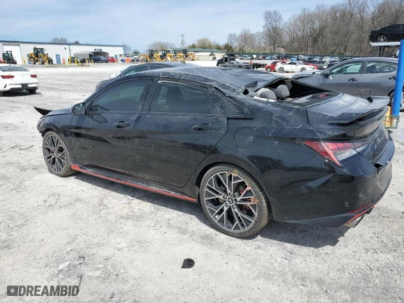 2023 Hyundai Elantra N with VIN KMHLW4AK9PU014867, listed as a Copart auction lot 49674295 with 46,886 mi miles and Salvage Title. Bid and sale history available at carsss.com. Image 2.
