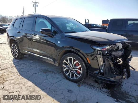 2024 Cadillac XT6 AWD Sport with VIN 1GYKPGRS8RZ717573, listed as a Copart auction lot 89100805 with 27,417 mi miles and Salvage Title. Bid and sale history available at carsss.com. Image 4.