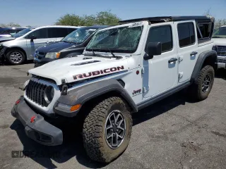 2024 Jeep Wrangler Rubicon z VIN 1C4PJXFG1RW300794, wystawiony jako Copart lot #60173765 z przebiegiem 22 652 mil mil oraz Czysty tytuł • Clean title. Historia ofert i sprzedaży dostępna na DreamBid. Obrazek 1.