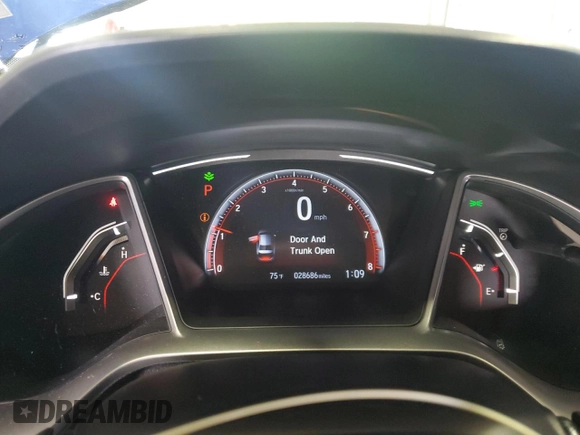 2019 Honda Civic Sport with VIN 2HGFC2F83KH600151, listed as a Copart auction lot 58012425 with 28,686 mi miles and Salvage title. Bid and sale history available at DreamBid. Image 9.