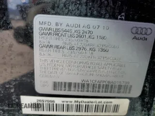 2011 Audi Q5 Premium with VIN WA1CFAFP0BA015739, listed as a Copart auction lot 53815575 with 134,031 mi miles and Salvage title. Bid and sale history available at DreamBid. Image 13.