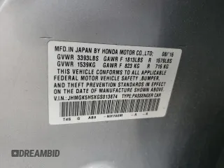 2016 Honda Fit LX with VIN JHMGK5H5XGS013874, listed as a Copart auction lot 52642085 with 73,953 mi miles and Salvage Title. Bid and sale history available at carsss.com. Image 14.