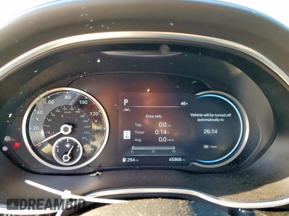 2023 Genesis G80 2.5T with VIN KMTGB4SC4PU185035, listed as a Copart auction lot 52082005 with 45,868 mi miles and Salvage title. Bid and sale history available at DreamBid. Image 9.