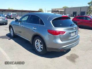 2017 Infiniti QX70 with VIN JN8CS1MWXHM415170, listed as a IAAI auction lot 42788300 with 128,468 mi miles and . Bid and sale history available at DreamBid. Image 3.