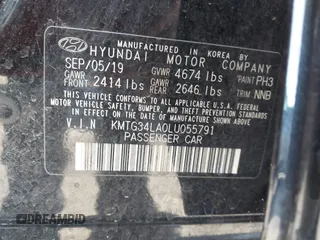 2020 Genesis G70 2.0T z VIN KMTG34LA0LU055791, wystawiony jako IAAI lot #42612619 z przebiegiem 74 582 mil mil oraz . Historia ofert i sprzedaży dostępna na DreamBid. Obrazek 9.