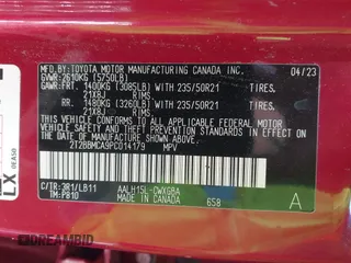 2023 Lexus RX 350h с VIN 2T2BBMCA9PC014179, выставлен на аукционе IAAI как лот 41835970 с пробегом 9 525 миль миль и . История ставок и продаж доступна на DreamBid. Изображение 9.