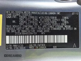2013 Lexus RX 350 with VIN 2T2ZK1BA4DC094159, listed as a IAAI auction lot 41987974 with 113,239 mi miles and . Bid and sale history available at DreamBid. Image 9.