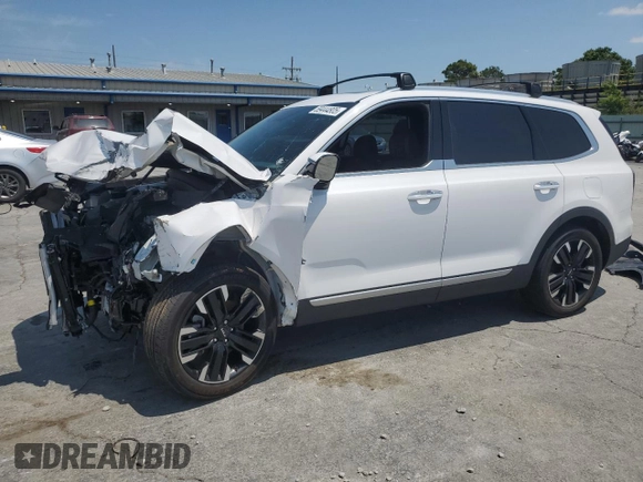 2023 Kia Telluride SX с VIN 5XYP5DGC5PG357394, выставлен на аукционе Copart как лот 59444805 с пробегом 54 909 миль миль и Списание • Salvage title. История ставок и продаж доступна на DreamBid. Изображение 1.