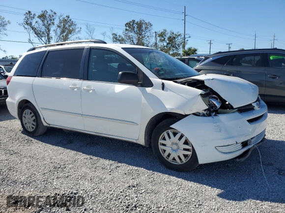2005 Toyota Sienna CE with VIN 5TDZA23CX5S296459, listed as a Copart auction lot 81801094 with 206,953 mi miles and Salvage Title. Bid and sale history available at carsss.com. Image 4.