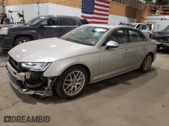 2017 Audi A4 Prestige with VIN WAUFNAF49HN070099, listed as a Copart auction lot 46191475 with 43,538 mi miles and Salvage Title. Bid and sale history available at carsss.com. Image 1.