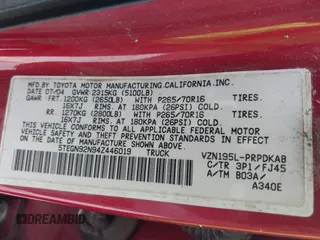 2004 Toyota Tacoma PreRunner with VIN 5TEGN92N94Z446019, listed as a IAAI auction lot 42481738 with 230,850 mi miles and . Bid and sale history available at DreamBid. Image 9.