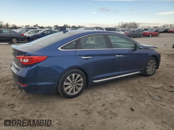 2017 Hyundai Sonata Sport with VIN 5NPE34AFXHH554068, listed as a Copart auction lot 87419144 with 157,351 mi miles and Salvage Title. Bid and sale history available at carsss.com. Image 3.