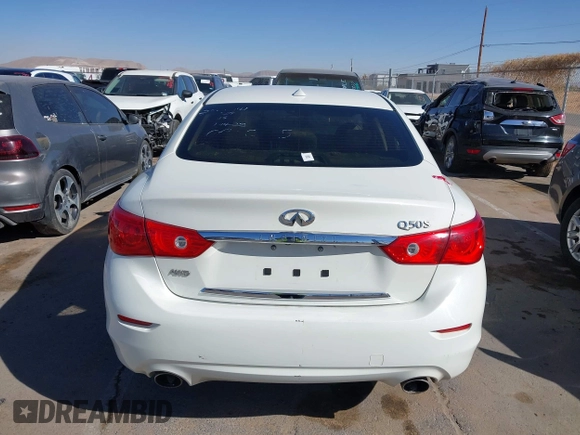 2017 Infiniti Q50 2.0t with VIN JN1CV7AR8HM680189, listed as a IAAI auction lot 41430923 with 84,341 mi miles. Bid and sale history available at carsss.com. Image 16.