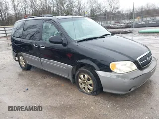 2005 Kia Sedona LX with VIN KNDUP132356703354, listed as a IAAI auction lot 41529197 with 1 mi miles. Bid and sale history available at carsss.com. Image 1.