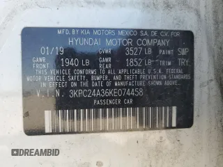 2019 Hyundai Accent SE with VIN 3KPC24A36KE074458, listed as a Copart auction lot 49649855 with 129,920 mi miles and Salvage Title. Bid and sale history available at carsss.com. Image 14.