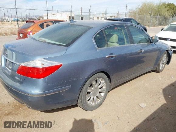 2009 Hyundai Genesis with VIN KMHGC46E59U058705, listed as a IAAI auction lot 41677047 with 115,173 mi miles and . Bid and sale history available at DreamBid. Image 4.