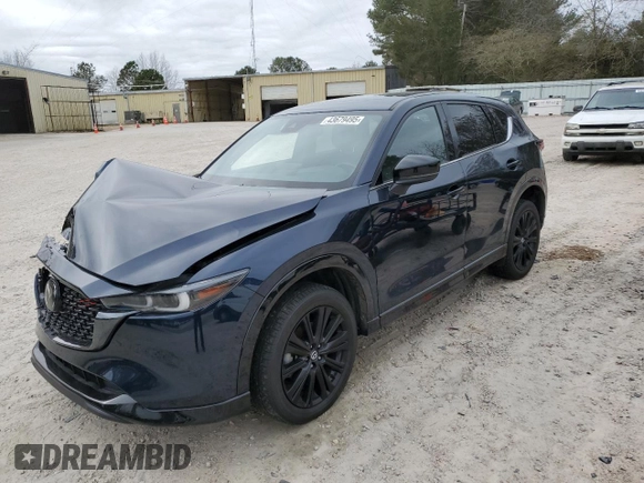 2022 Mazda CX-5 2.5 Turbo with VIN JM3KFBAY3N0603921, listed as a Copart auction lot 43679495 with 27,073 mi miles and Salvage Title. Bid and sale history available at carsss.com. Image 1.