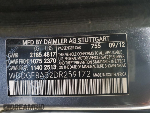 2013 Mercedes-Benz C 300 Sport z VIN WDDGF8AB2DR259172, wystawiony jako Copart lot #57073655 z przebiegiem 124 247 mil mil oraz Szkoda całkowita • Salvage title. Historia ofert i sprzedaży dostępna na DreamBid. Obrazek 12.