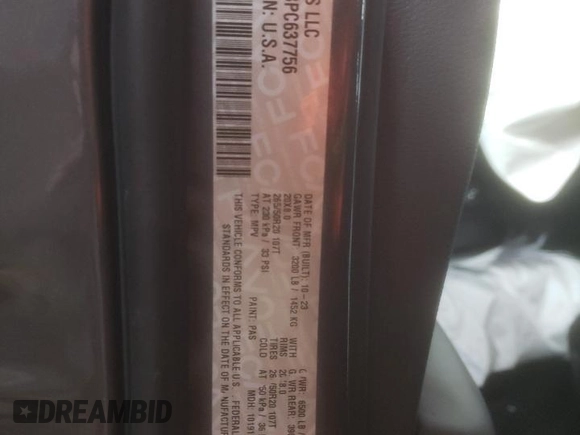 2023 Dodge Durango GT Plus с VIN 1C4RDJDG3PC637756, выставлен на аукционе Copart как лот 84284514 с пробегом Не указан миль и На запчасти • Non repairable. История ставок и продаж доступна на DreamBid. Изображение 14.
