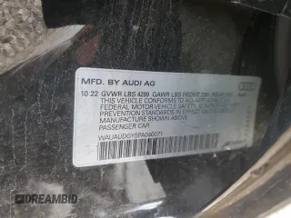 2023 Audi A3 Premium z VIN WAUAUDGY5PA040071, wystawiony jako Copart lot #45970325 z przebiegiem 40 364 mil mil oraz Szkoda całkowita • Salvage title. Historia ofert i sprzedaży dostępna na DreamBid. Obrazek 12.