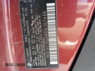 2001 BMW Z3 3.0 with VIN WBACN53451LJ57448, listed as a Copart auction lot 53982215 with 121,721 mi miles and Salvage title. Bid and sale history available at DreamBid. Image 13.
