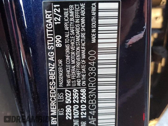 2022 Mercedes-Benz C 300 with VIN W1KAF4GB3NR038400, listed as a Copart auction lot 89340215 with 29,598 mi miles and Salvage Title. Bid and sale history available at DreamBid. Image 12.