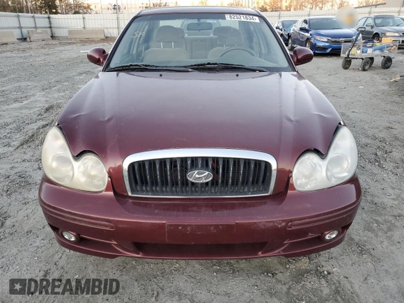 2002 Hyundai Sonata with VIN KMHWF25S92A594191, listed as a Copart auction lot 82521834 with 119,553 mi miles and Salvage Title. Bid and sale history available at carsss.com. Image 5.
