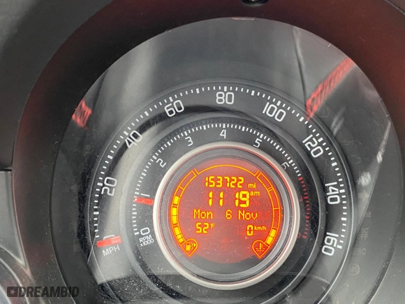 2013 FIAT 500 Abarth with VIN 3C3CFFFH1DT573319, listed as a Copart auction lot 46879405 with 153722 miles and Clean Title. Bid and sale history available at carsss.com. Image 8.