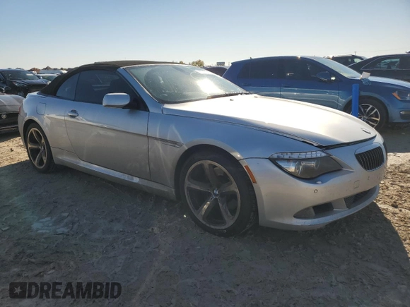 2008 BMW 6 Series 650i with VIN WBAEB53538CX62587, listed as a Copart auction lot 84802284 with 83,838 mi miles and Clean Title. Bid and sale history available at carsss.com. Image 4.