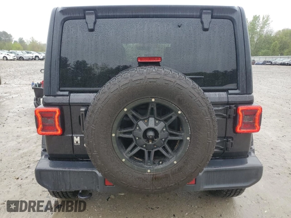 2019 Jeep Wrangler Unlimited Sahara with VIN 1C4HJXEG9KW531423, listed as a Copart auction lot 55577875 with 62,825 mi miles and Non repairable. Bid and sale history available at DreamBid. Image 6.