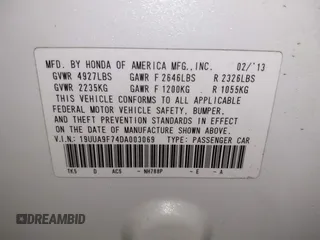 2013 Acura TL Advance z VIN 19UUA9F74DA003069, wystawiony jako IAAI lot #42281080 z przebiegiem 62 521 mil mil oraz . Historia ofert i sprzedaży dostępna na DreamBid. Obrazek 9.