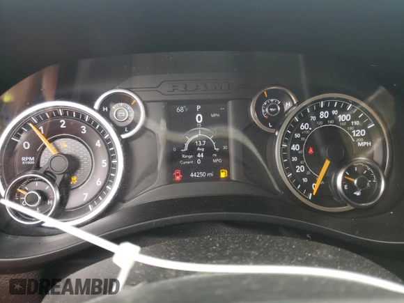 2019 Ram 2500 Tradesman with VIN 3C6UR5CJXKG534847, listed as a Copart auction lot 42348195 with 44,250 mi miles and Salvage Title. Bid and sale history available at carsss.com. Image 9.