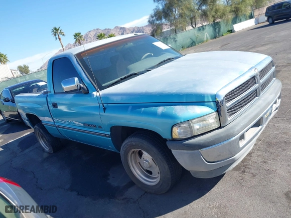 1996 Dodge Ram 1500 with VIN 1B7HC16Y1TJ166118, listed as a IAAI auction lot 41724889 with 168,785 mi miles. Bid and sale history available at carsss.com. Image 1.