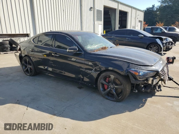 2021 Genesis G70 3.3T with VIN KMTG34LE7MU066534, listed as a Copart auction lot 77532704 with 58,951 mi miles and Salvage Title. Bid and sale history available at carsss.com. Image 4.