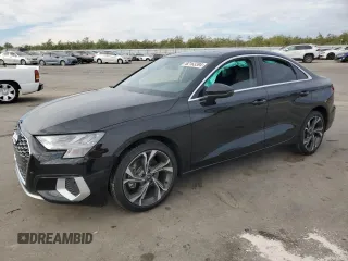 2022 Audi A3 Premium with VIN WAUGUDGY6NA087634, listed as a Copart auction lot 82163394 with 23,634 mi miles and Salvage Title. Bid and sale history available at carsss.com. Image 1.