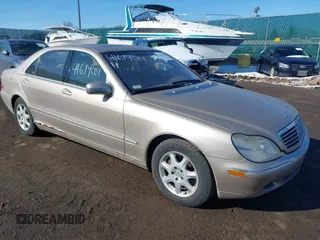 2002 Mercedes-Benz S-Class 4.3L with VIN WDBNG70J92A241196, listed as a IAAI auction lot 41614084 with 0 mi miles. Bid and sale history available at carsss.com. Image 1.