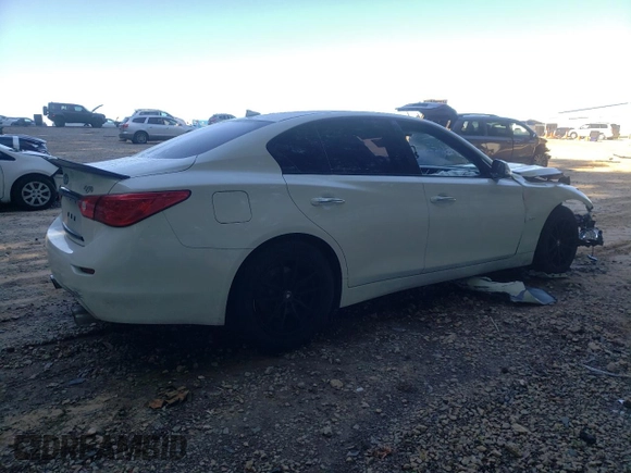 2017 Infiniti Q50 Premium with VIN JN1EV7AR2HM830404, listed as a Copart auction lot 57874785 with 104,369 mi miles and Salvage title. Bid and sale history available at DreamBid. Image 3.