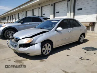 2008 Kia Spectra EX z VIN KNAFE121085507502, wystawiony jako Copart lot #53848165 z przebiegiem 140 748 mil mil oraz Szkoda całkowita • Salvage title. Historia ofert i sprzedaży dostępna na DreamBid. Obrazek 1.