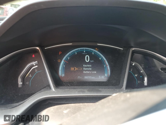 2017 Honda Civic Sedan EX-T with VIN 19XFC1F45HE205138, listed as a Copart auction lot 68492574 with 80,797 mi miles and Salvage Title. Bid and sale history available at carsss.com. Image 9.