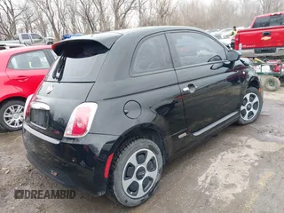 2015 FIAT 500e with VIN 3C3CFFGE7FT561599, listed as a IAAI auction lot 41478338 with 48,137 mi miles. Bid and sale history available at carsss.com. Image 4.