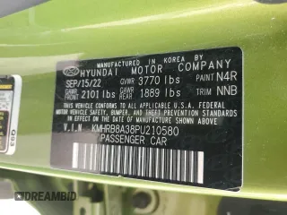 2023 Hyundai Venue SE with VIN KMHRB8A38PU210580, listed as a Copart auction lot 46027215 with 14,622 mi miles and Non Repairable. Bid and sale history available at DreamBid. Image 14.