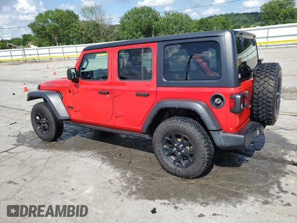 2021 Jeep Wrangler Unlimited Sport S z VIN 1C4HJXDG9MW866184, wystawiony jako Copart lot #61152125 z przebiegiem 37 215 mil mil oraz Szkoda całkowita • Salvage title. Historia ofert i sprzedaży dostępna na DreamBid. Obrazek 2.